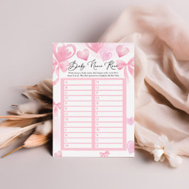 Name Race Baby ShowValentines Spielkarte