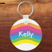 Name Rainbow Wave Schlüsselanhänger (Vorderseite)