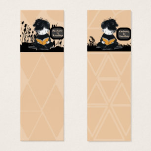 Name: Reading Black Orange Peach Lesezeichen