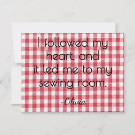 Name, Red and White Gingham All-Occasion Flat Mitteilungskarte