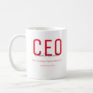 Name Red Black CEO Coffee Tasse