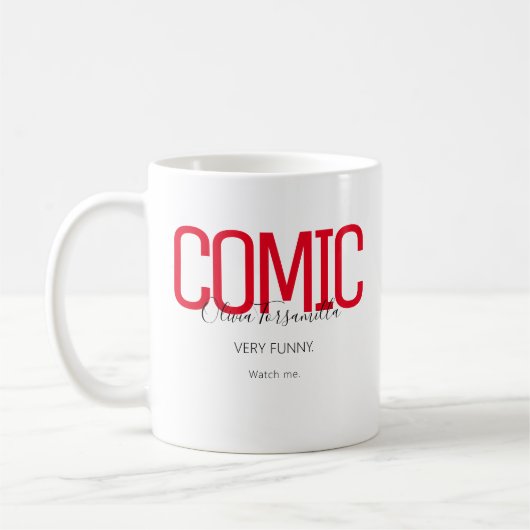 Name Red Black Comic Kaffeetasse (Links)
