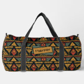 Name: Red Black Orange Brown Abstrakt Geometric Duffle Bag (Vorderseite)