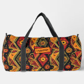 Name: Red Black Orange Brown Abstrakt Geometric Duffle Bag (Vorderseite)