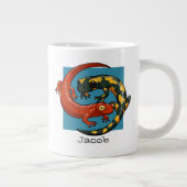 Name Red & Fire Salamanders Cartoon hinzufügen Jumbo-Tasse (Rechts)