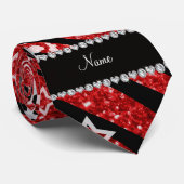 Name Red Gymnastics Glitzer zebra stripes Krawatte (Gerollt)