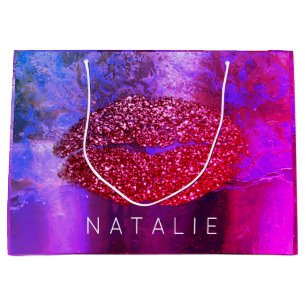 Name Red Kiss Lips Miami PInk Makeup Grunge Große Geschenktüte