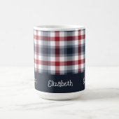 Name Red White and Blue Tartan Kaffeetasse (Mittel)