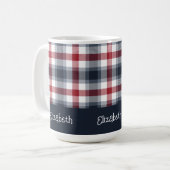 Name Red White and Blue Tartan Kaffeetasse (Vorderseite Links)