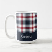 Name Red White and Blue Tartan Kaffeetasse (Links)