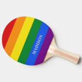 Name-Regenbogen-Flagge Ping pong Paddel Tischtennis Schläger (Seitenansicht)