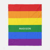 Name-Regenbogen-Flaggen-Fleecedecken Fleecedecke (Vorderseite)