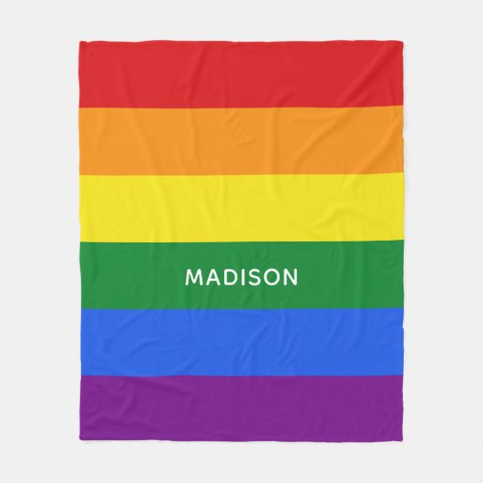 Name-Regenbogen-Flaggen-Fleecedecken Fleecedecke (Vorderseite)
