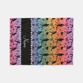 Name Regenbogen Glitzer Hockey Herzen Bug Fleecedecke (Vorderseite (Horizontal))