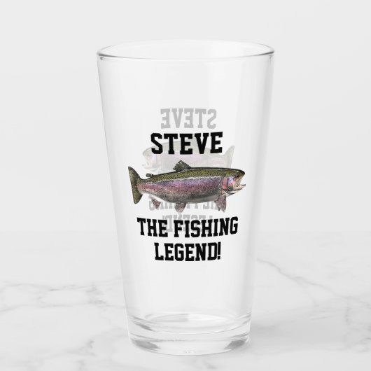 Name Regenbogenforelle Fischen Fischer Glas (Vorderseite)