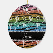 Name Regenbogengymnastik Glitzer Zebrastreifen Keramik Ornament (Links)
