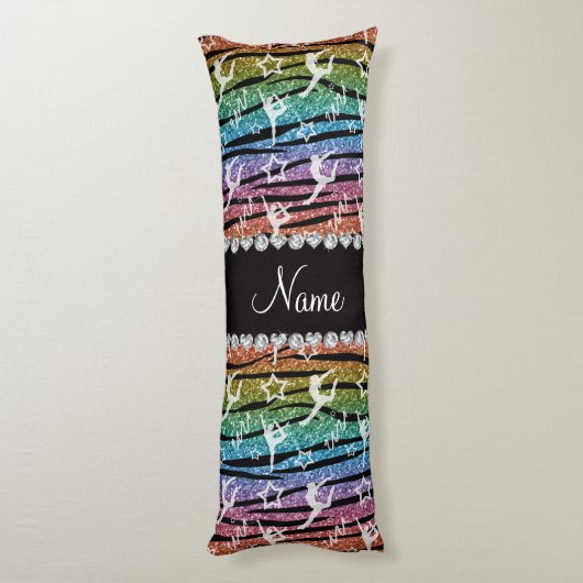 Name Regenbogengymnastik Glitzer Zebrastreifen Seitenschläferkissen (Rückseite (Vertikal))