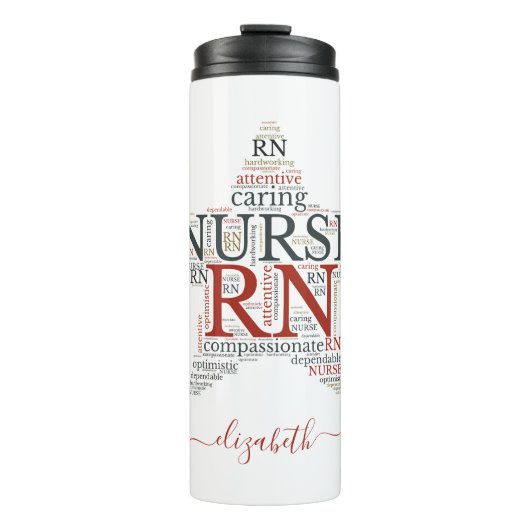 Name Registriert Krankenschwester RN Star Thermal Thermosbecher (Vorderseite)