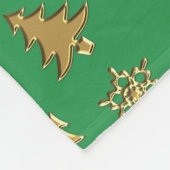 Name Rentiere grüne Goldbäume Schneeflocken Fleecedecke (Ecke)