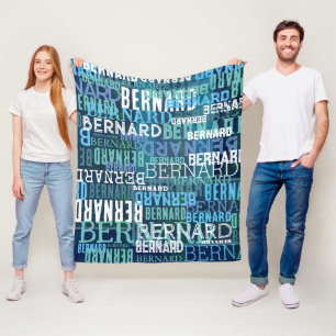 Name repliziert in Shades of Coastal Blue Fleecedecke