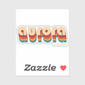 Name Retro Aurora Aufkleber (Blatt)