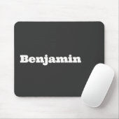 Name Retro Bold Schwarz Mousepad (Mit Mouse)