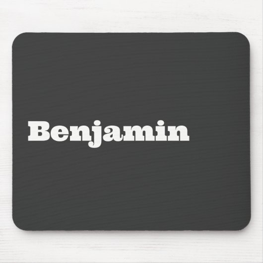 Name Retro Bold Schwarz Mousepad (Vorne)