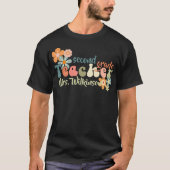 Name Retro Groovy Zurück zur Schule Lehrerin T-Shirt (Vorderseite)