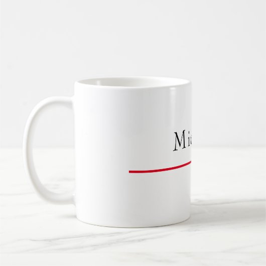 Name Retro Klassisches Elegantes Schlicht Einfache Kaffeetasse (Links)