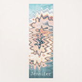 Name Retro Liquid Swirl Pastel Muster Boho Yogamatte (Vorderseite)