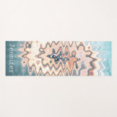 Name Retro Liquid Swirl Pastel Muster Boho Yogamatte (Vorderseite (Horizontal))