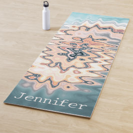 Name Retro Liquid Swirl Pastel Muster Boho Yogamatte