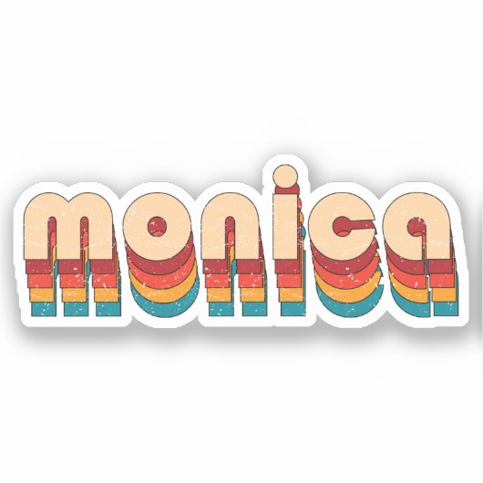 Name Retro Monica Aufkleber (Vorderseite)