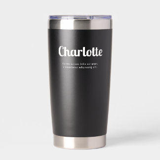 Name Retro Schrift Black Thermobecher