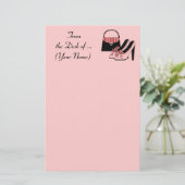 Name-Retro Schuh-Briefpapier (Rosa) Briefpapier (Stehend Vorderseite)