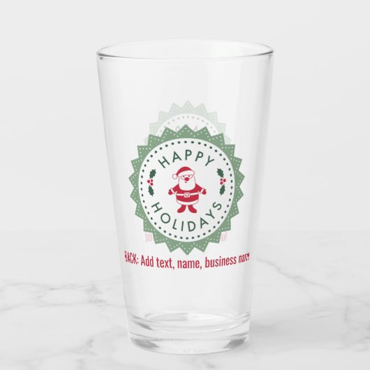 Name, Retro Sternexplosion Happy Holidays, 16oz. P Glas (Rückseite)