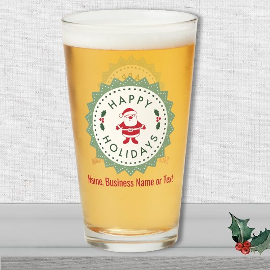 Name, Retro Sternexplosion Happy Holidays, 16oz. P Glas