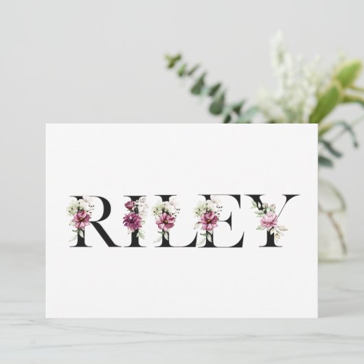 Name Riley Einladung (Stehend Vorderseite)