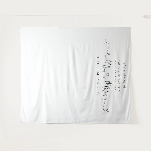 Name Rings Heart Script Foto Hintergrund Wandteppich (Vorderseite (Horizontal))