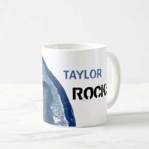 * NAME ROCKS Kristalle Geode Agate personalisieren Kaffeetasse