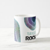 *~* Name ROCKS Magneta Pastelle Aquamarin Kaffeetasse (VorderseiteRechts)