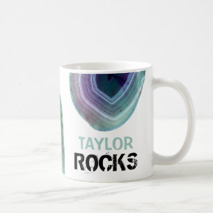*~* Name ROCKS Magneta Pastelle Aquamarin Kaffeetasse