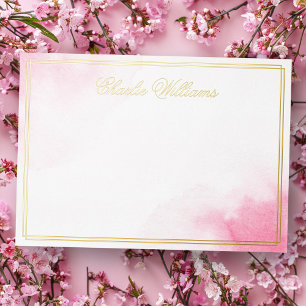 Name romantische Schrift rosa Wasserfarbe Folie No Folieneinladung