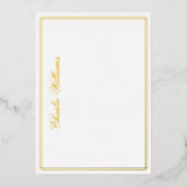 Name romantisches Skript silberne Goldfolienkarte Folieneinladung (Vorderseite)