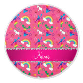Name Rosa Cheerleader Regenbogen unicorns Stars Keramikknauf (Vorderseite)