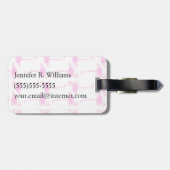 Name-rosa Flamingo-Muster Gepäckanhänger (Rückseite horizontal)