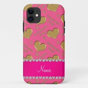 Name Rosa Goldherzen Junggeselinnen-Abschied Case-Mate iPhone Hülle