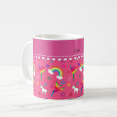Name Rosa Gymnastik Regenbogen unicorns Kaffeetasse (Vorderseite Links)