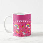 Name Rosa Gymnastik Regenbogen unicorns Kaffeetasse (Links)