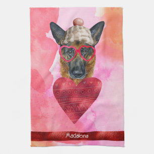 Name Rosa Hunde Liebhaber Valentinstag Geschenk De Geschirrtuch